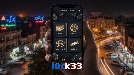 Main screen of Luck33 app page for PK players