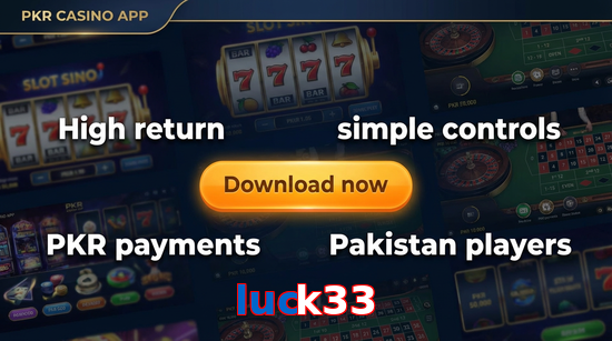 Main screen of Luck33 gamedownload page for PK players